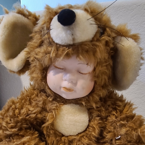 Vintage 2 Poreclain Face Stuffed Animals - Picture 5 of 8